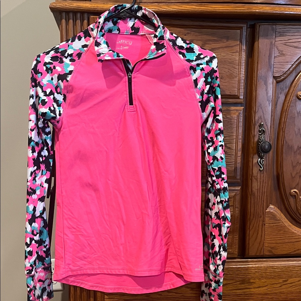 bcg Pink & Multi-Color Girls' Active Zip Pullover Jacket